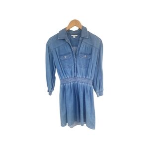 American Eagle Denim Short Shirt Dress 3/4 Sleeves Size XS